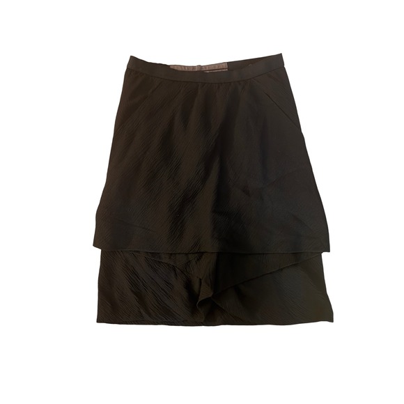 Rick Owens Naska Black Silk Layered Wrap Skirt Made in Italy Womens 4